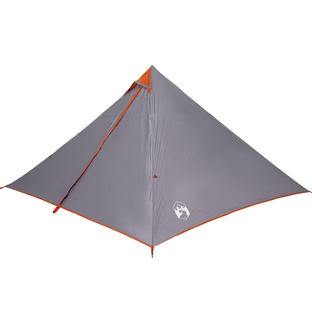 vidaXL Tente familiale tipi 7 personnes gris et orange imperméable - Image 4