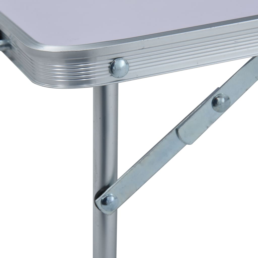 vidaXL Table pliable de camping Blanc Aluminium 60x40 cm - Image 5