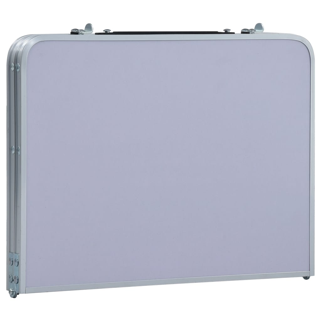 vidaXL Table pliable de camping Blanc Aluminium 60x40 cm - Image 4