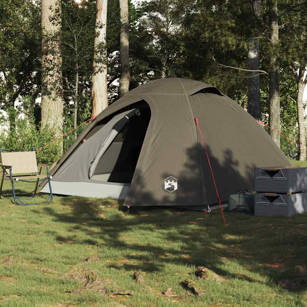 vidaXL Tente de camping à dôme 3 personne marron imperméable - Image 3