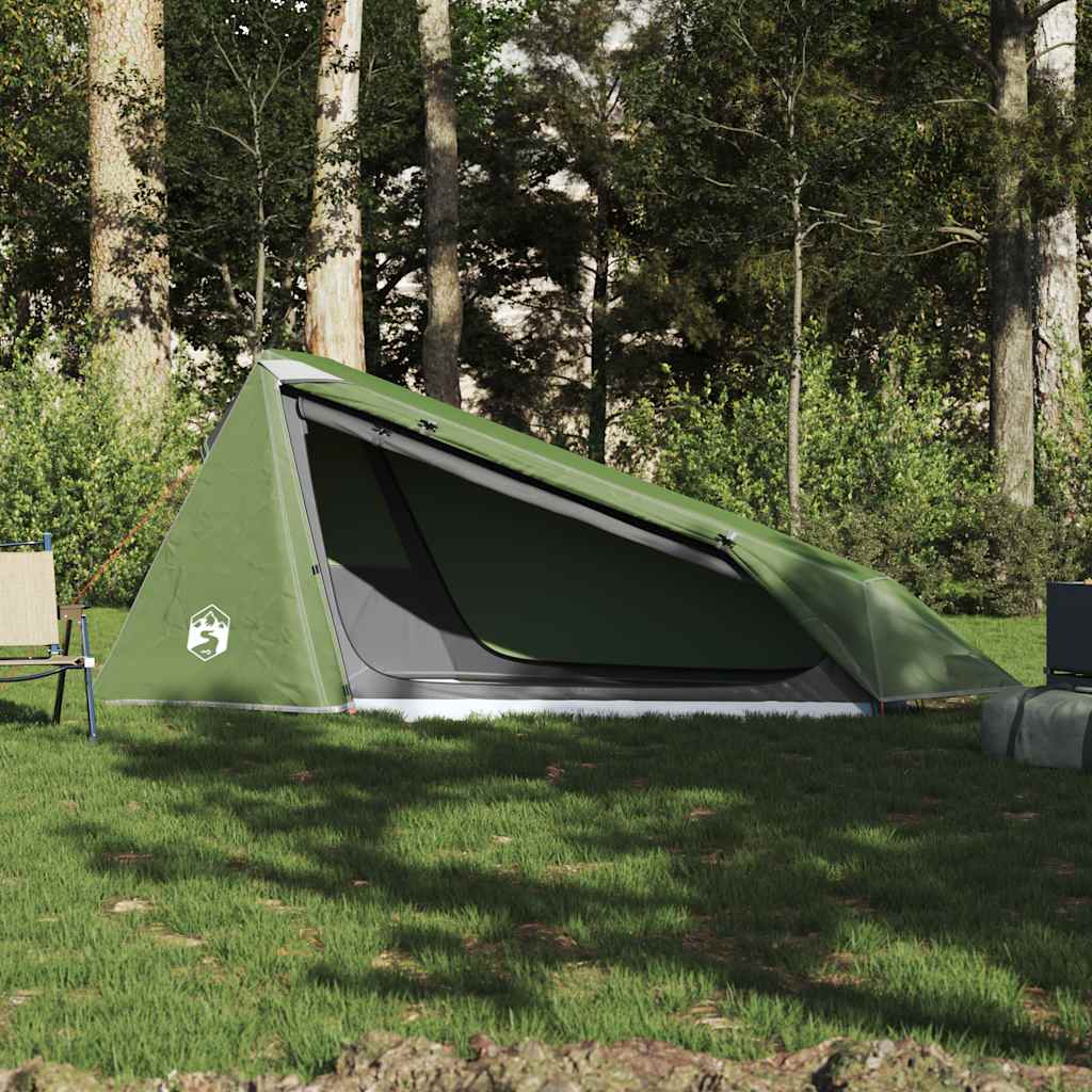 vidaXL Tente de camping tunnel 1 personne vert imperméable - Image 3