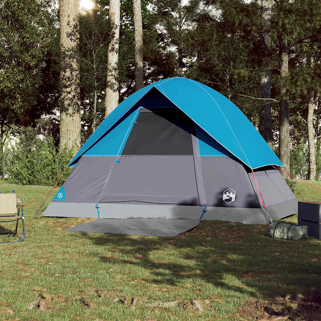 vidaXL Tente de camping à dôme 3 personnes bleu imperméable - Image 4