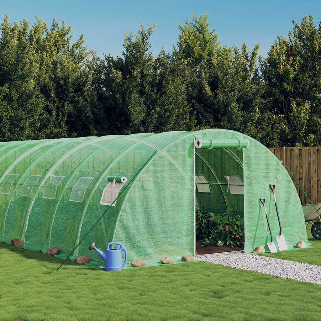 vidaXL Serre avec cadre en acier vert 80 m² 20x4x2 m
