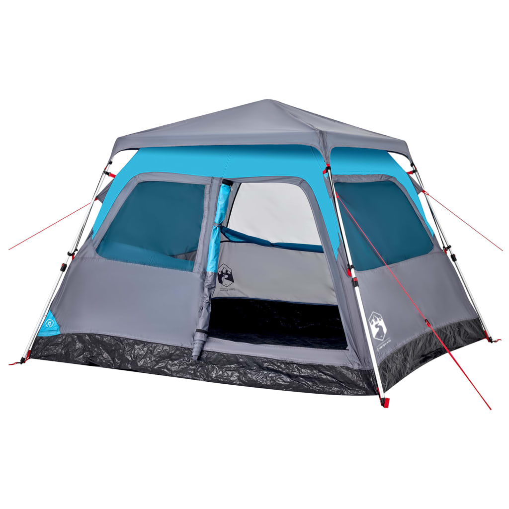 vidaXL Tente de camping à dôme 4 personnes bleu libération rapide - Image 4