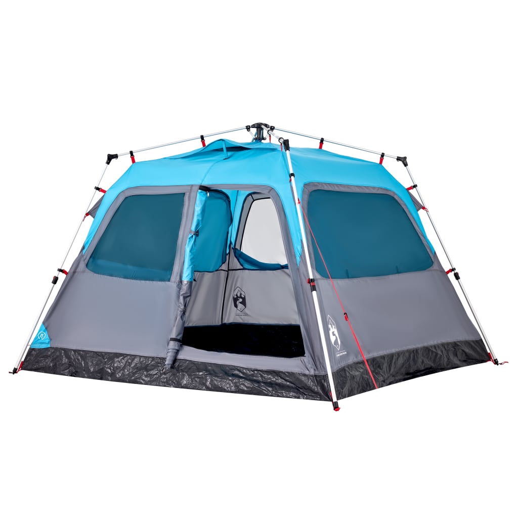vidaXL Tente de camping à dôme 4 personnes bleu libération rapide - Image 5