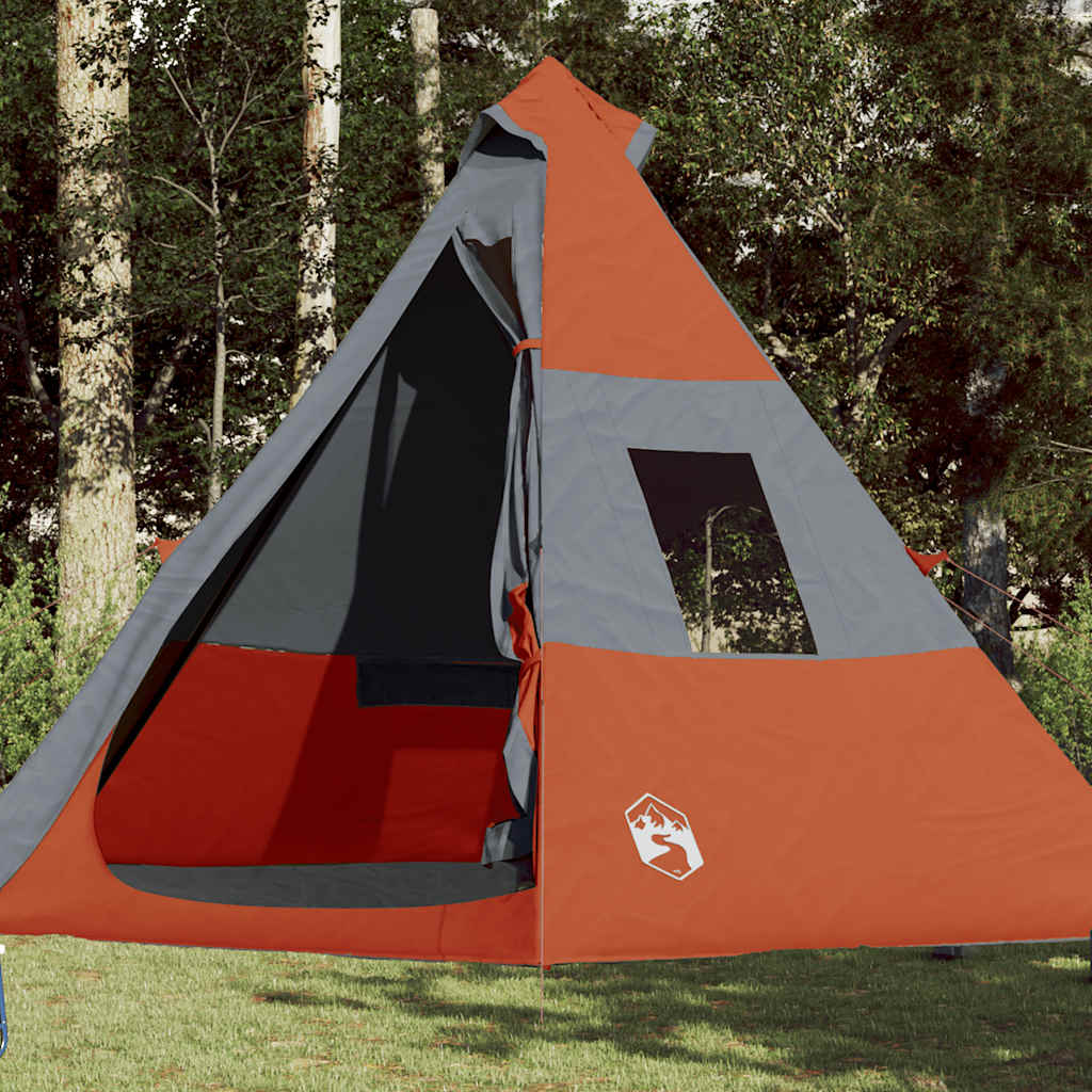 vidaXL Tente de camping tipi 7 personnes orange imperméable