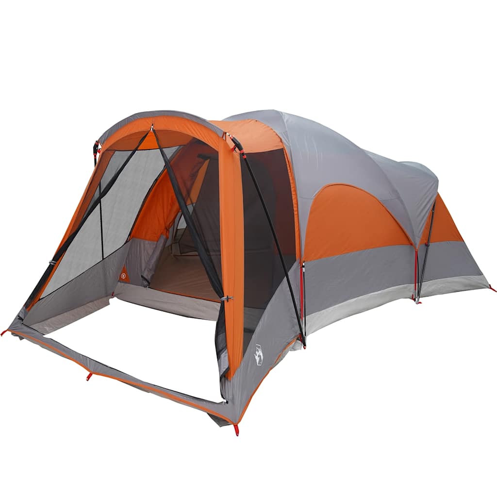 vidaXL Tente familiale tunnel 8 personnes gris et orange imperméable - Image 3