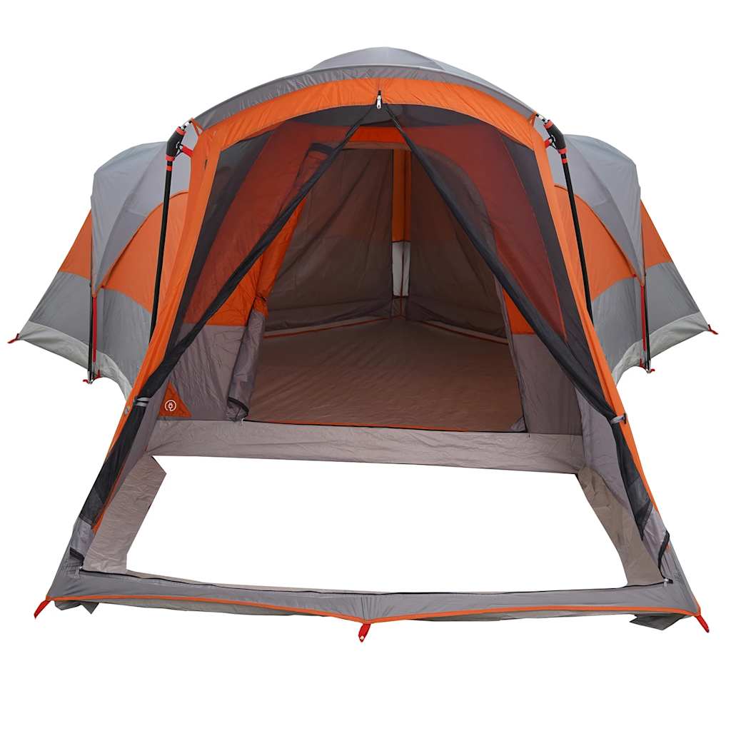 vidaXL Tente familiale tunnel 8 personnes gris et orange imperméable - Image 5