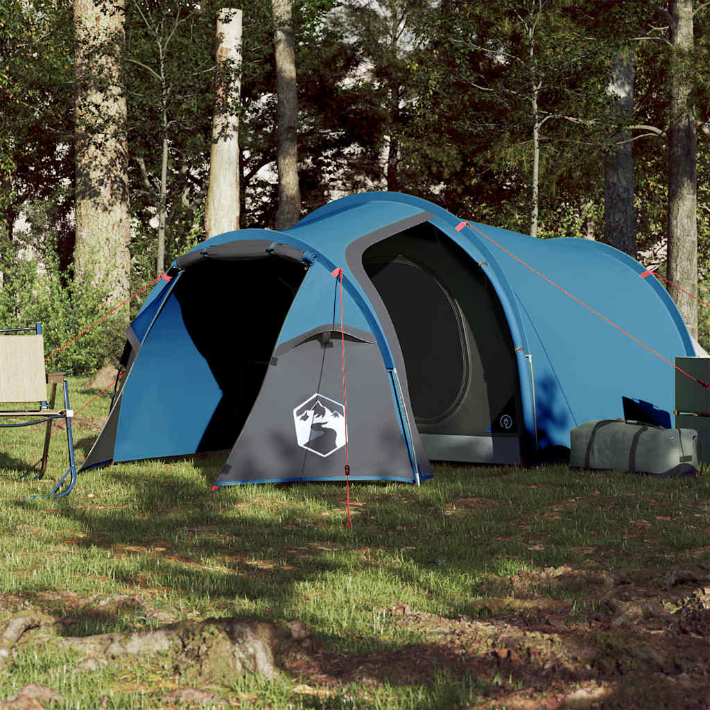 vidaXL Tente de camping tunnel 3 personnes bleu imperméable - Image 3