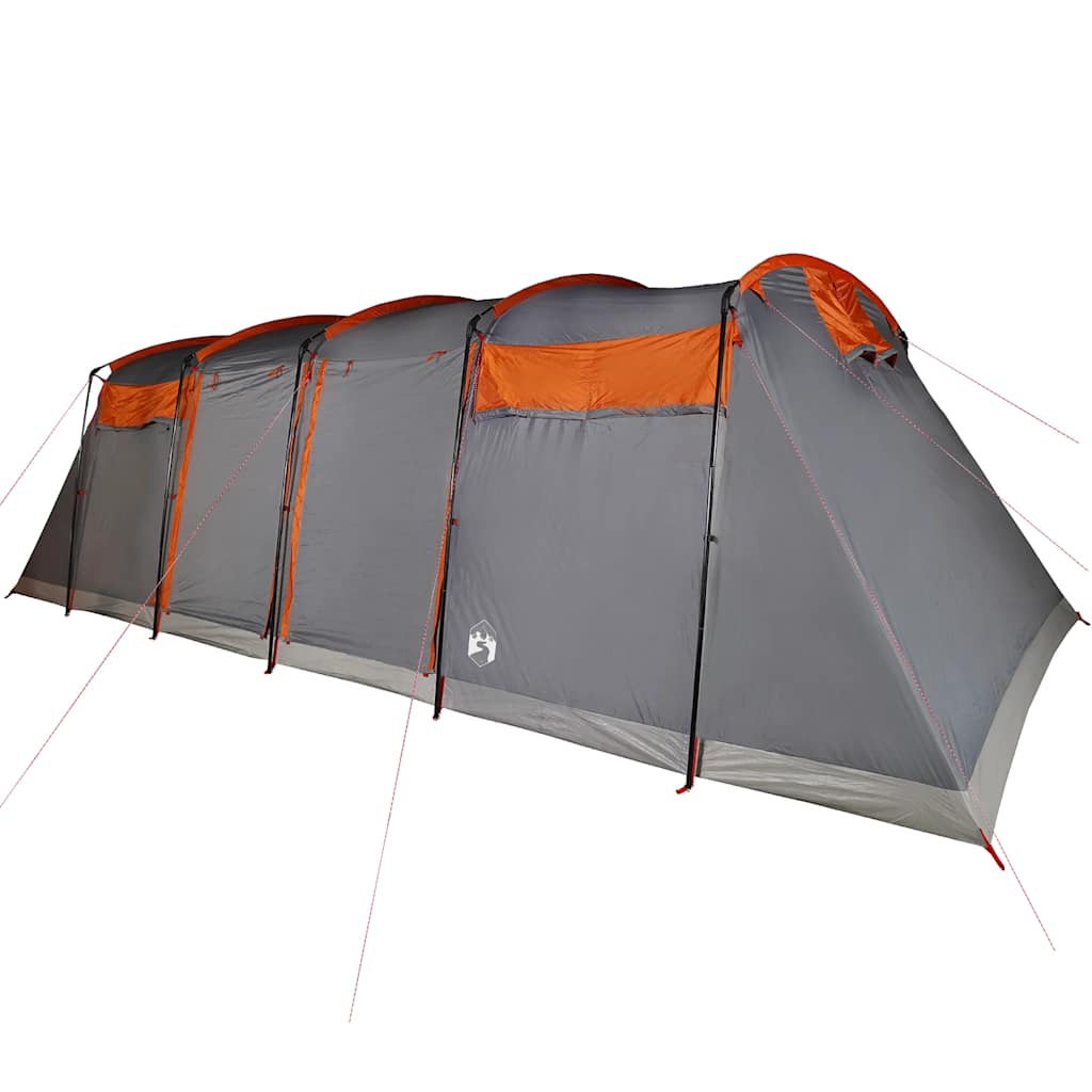 vidaXL Tente familiale tunnel 8 personnes gris et orange imperméable - Image 5