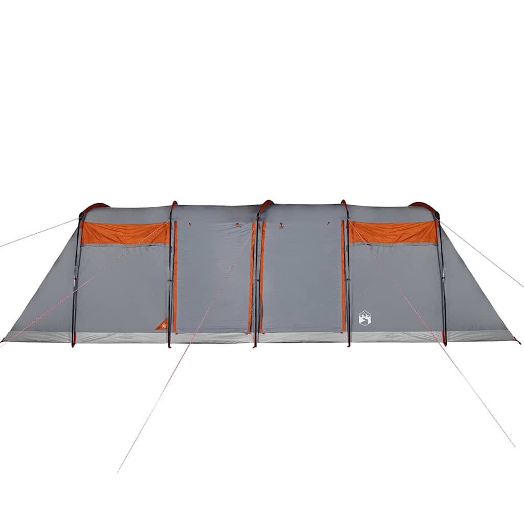 vidaXL Tente familiale tunnel 8 personnes gris et orange imperméable - Image 6