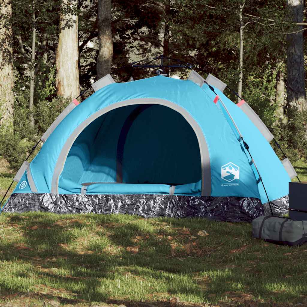 vidaXL Tente de camping 4 personnes bleu libération rapide