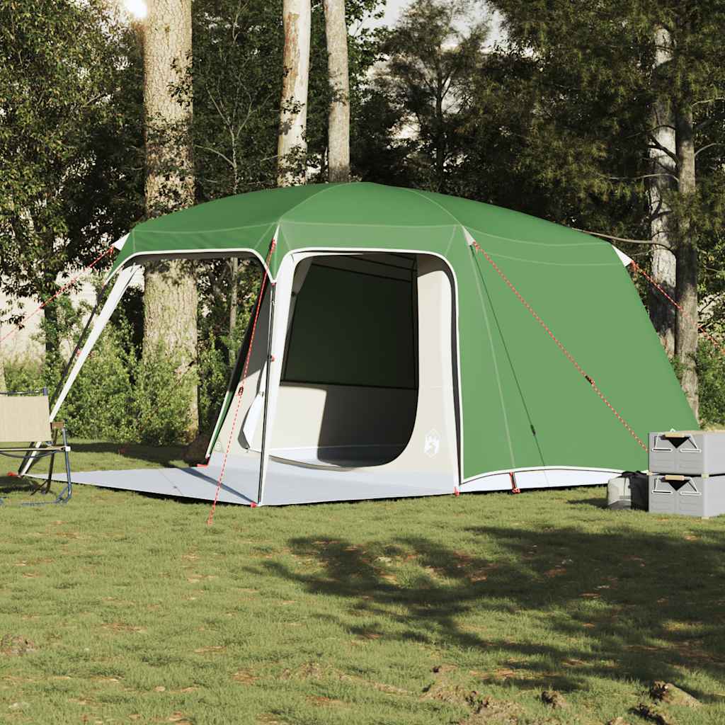 vidaXL Tente de camping avec dôme porche 5 personnes vert imperméable
