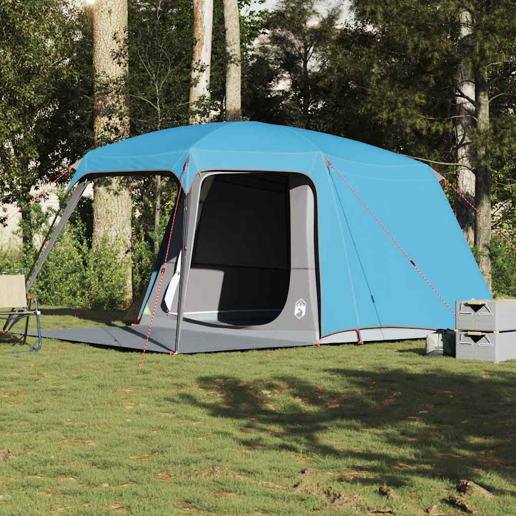 vidaXL Tente de camping avec dôme porche 5 personnes bleu imperméable