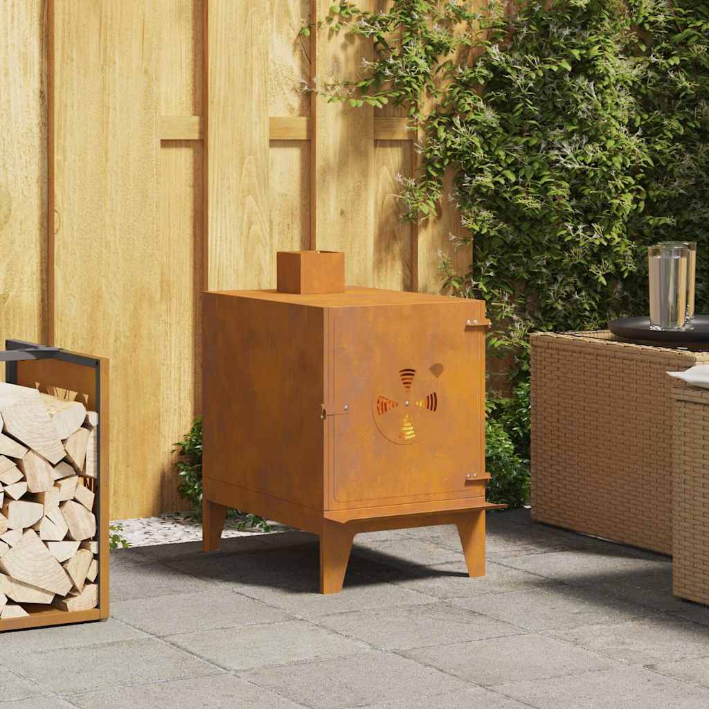 vidaXL Réchaud de camping 35x50x60 cm acier corten