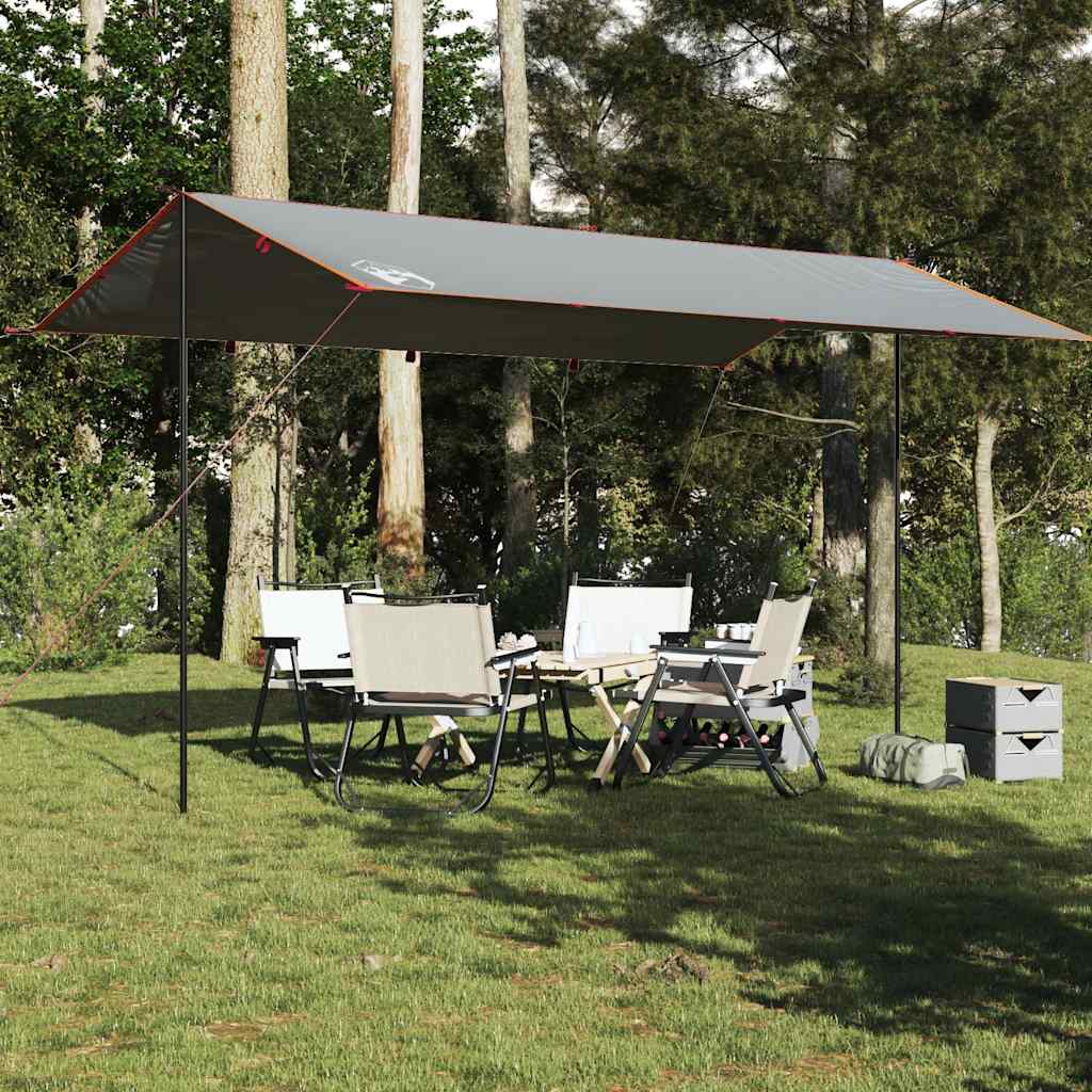 vidaXL Bâche de camping gris et orange 500x294 cm imperméable - Image 3