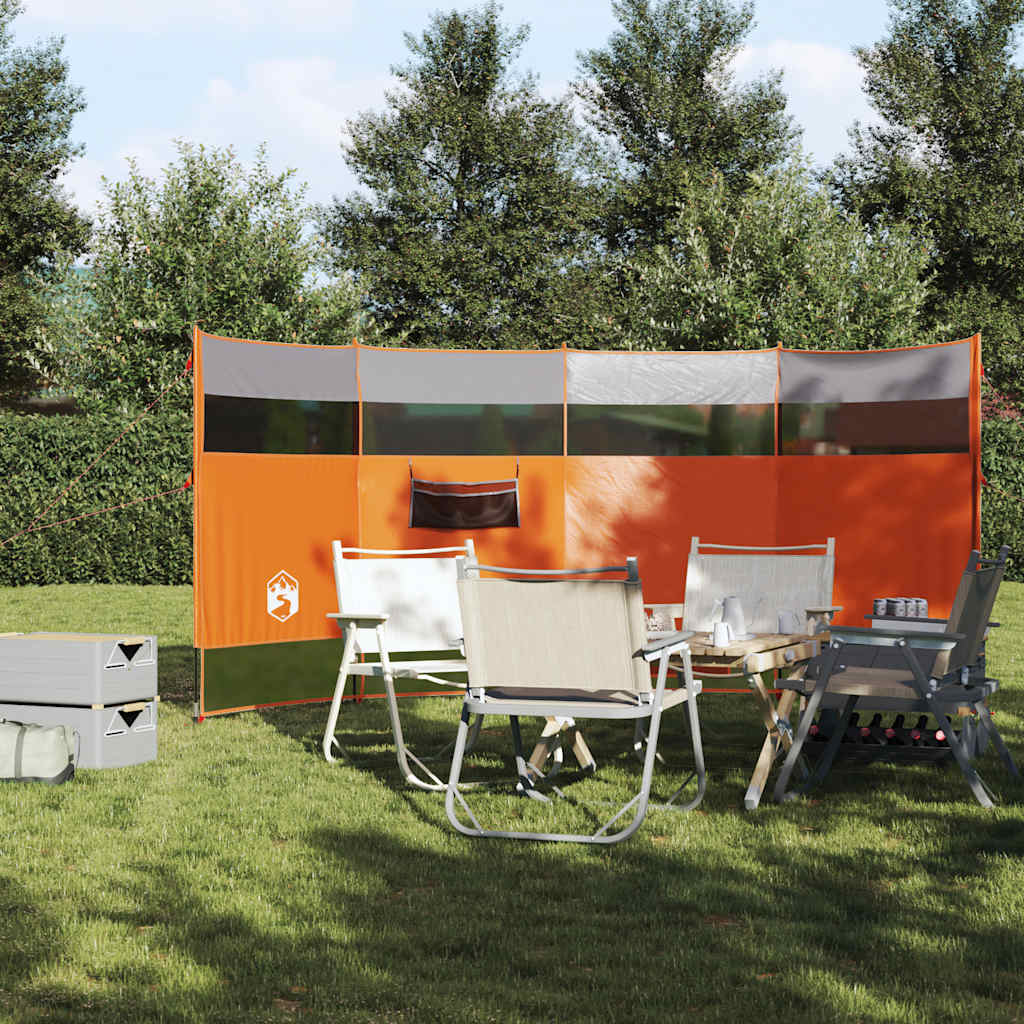 vidaXL Brise-vent de camping orange 366x152x152 cm imperméable - Image 3