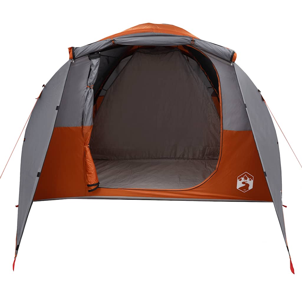vidaXL Tente familiale tunnel 6 personnes gris et orange imperméable - Image 5