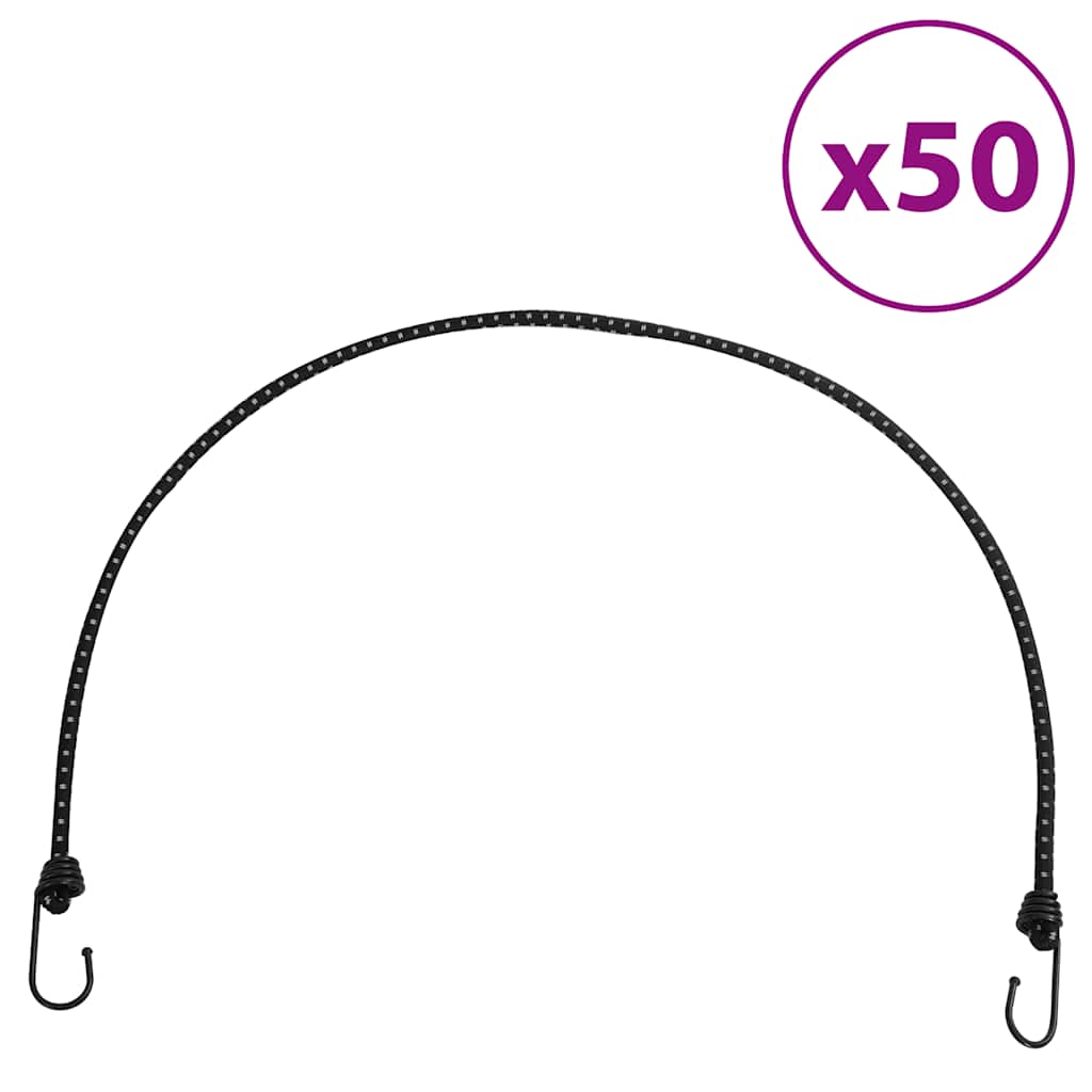 vidaXL Cordes élastiques avec bandes réfléchissantes et crochets 50pcs