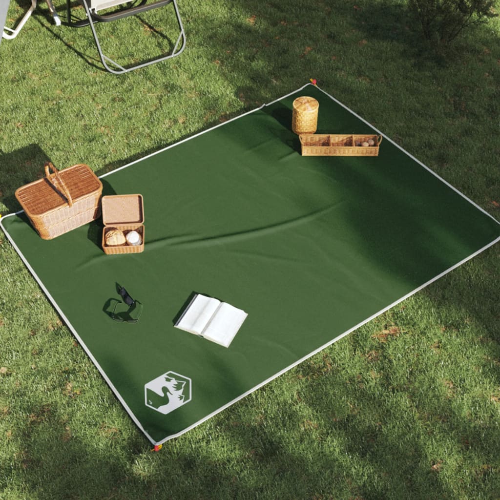 vidaXL Couverture de pique-nique avec piquets vert 205x155 cm