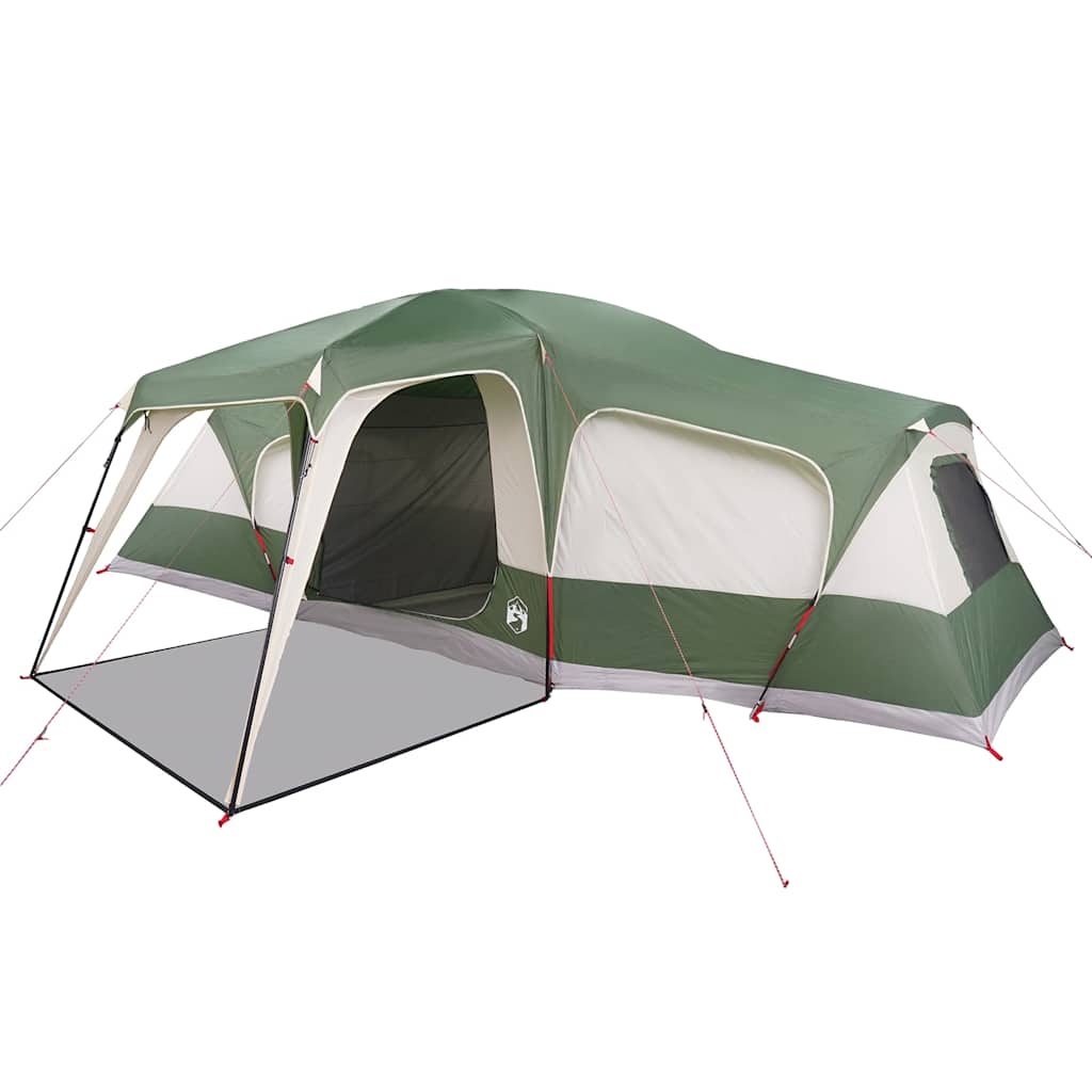 vidaXL Tente familiale avec dôme porche 9 personnes vert imperméable - Image 4