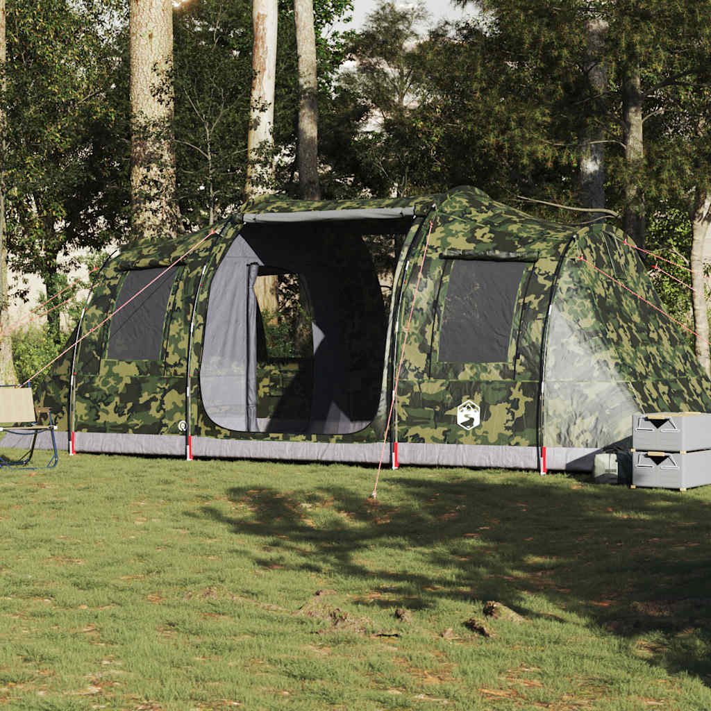 vidaXL Tente de camping tunnel 4 personnes camouflage imperméable