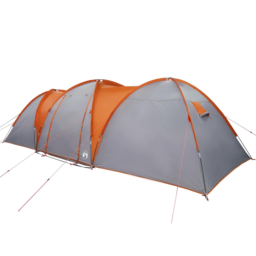 vidaXL Tente familiale à dôme 8 personnes gris et orange imperméable - Image 5