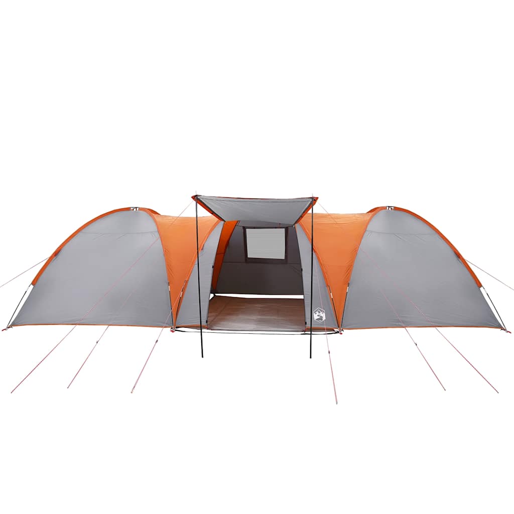 vidaXL Tente familiale à dôme 8 personnes gris et orange imperméable - Image 6