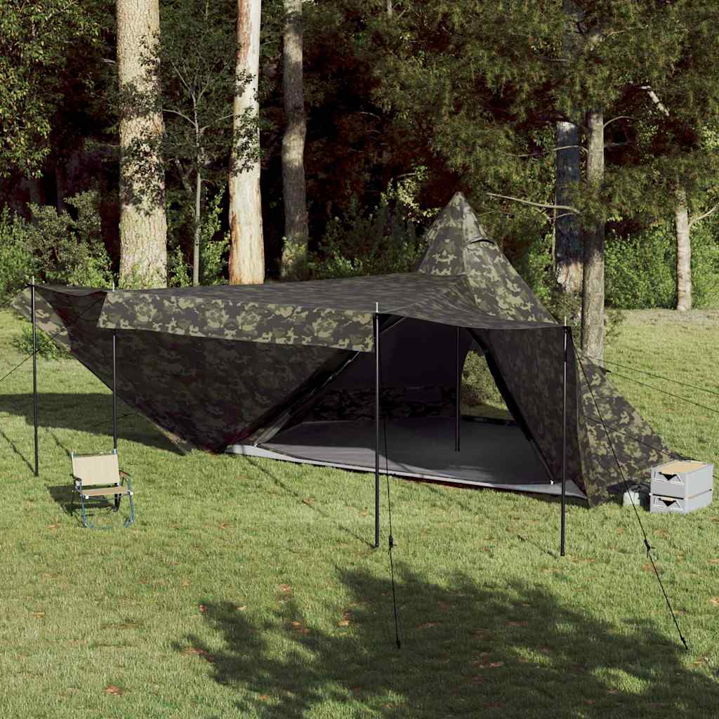 vidaXL Tente familiale tipi 8 personnes camouflage imperméable