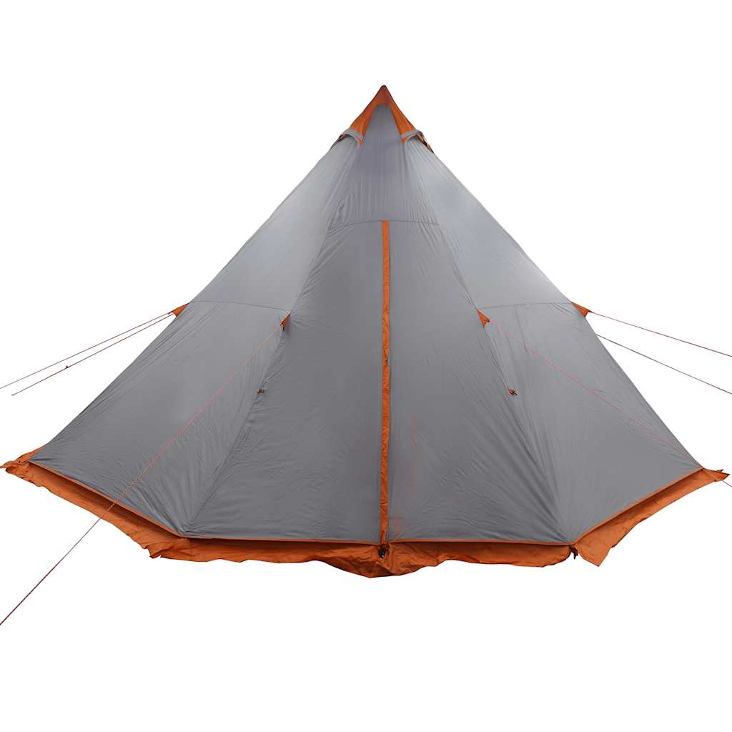 vidaXL Tente familiale tipi 8 personnes gris et orange imperméable - Image 5