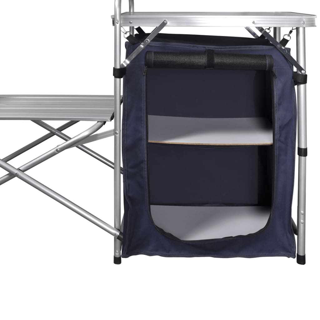 vidaXL Unité de cuisine de camping pliable avec pare-vent Aluminium - Image 5