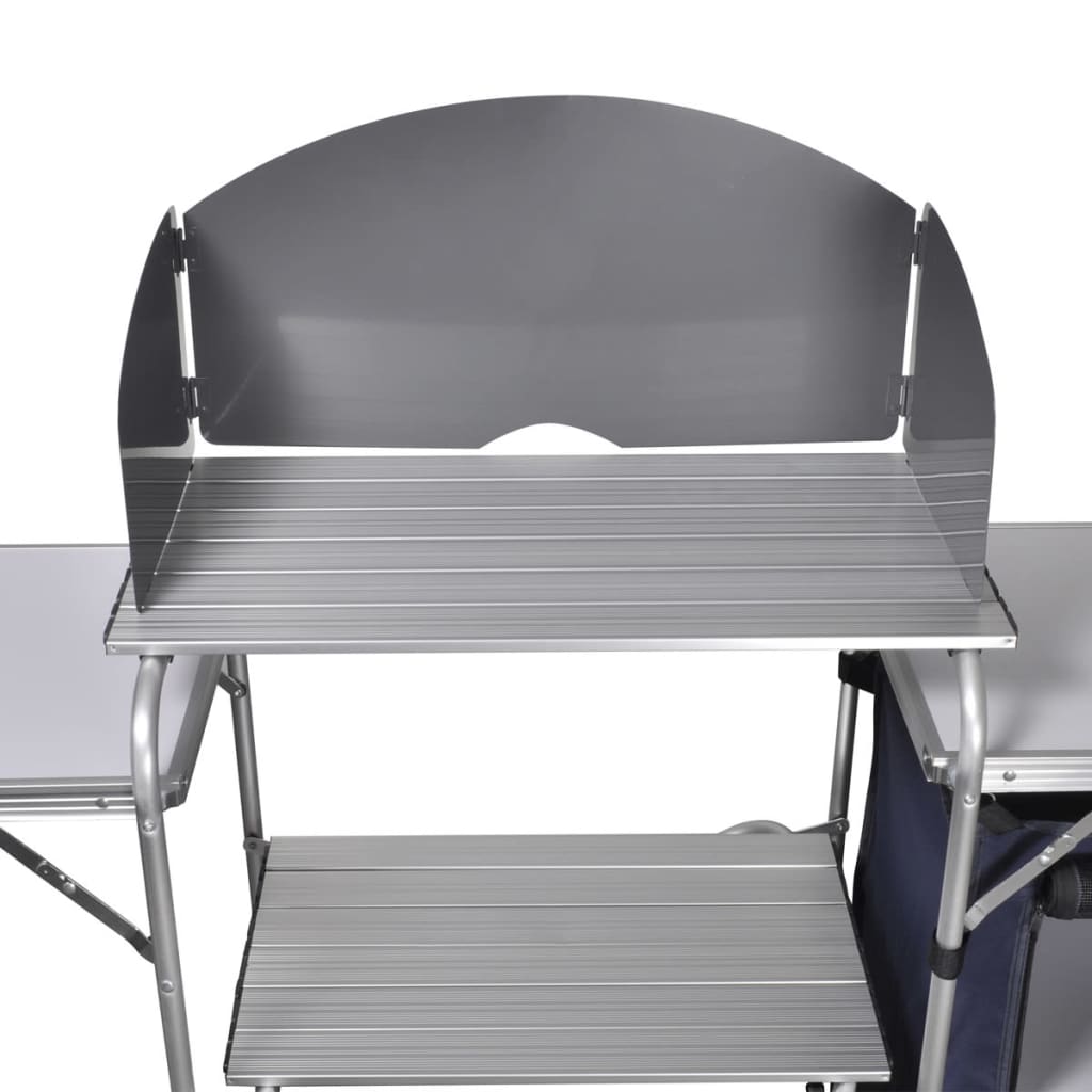 vidaXL Unité de cuisine de camping pliable avec pare-vent Aluminium - Image 4