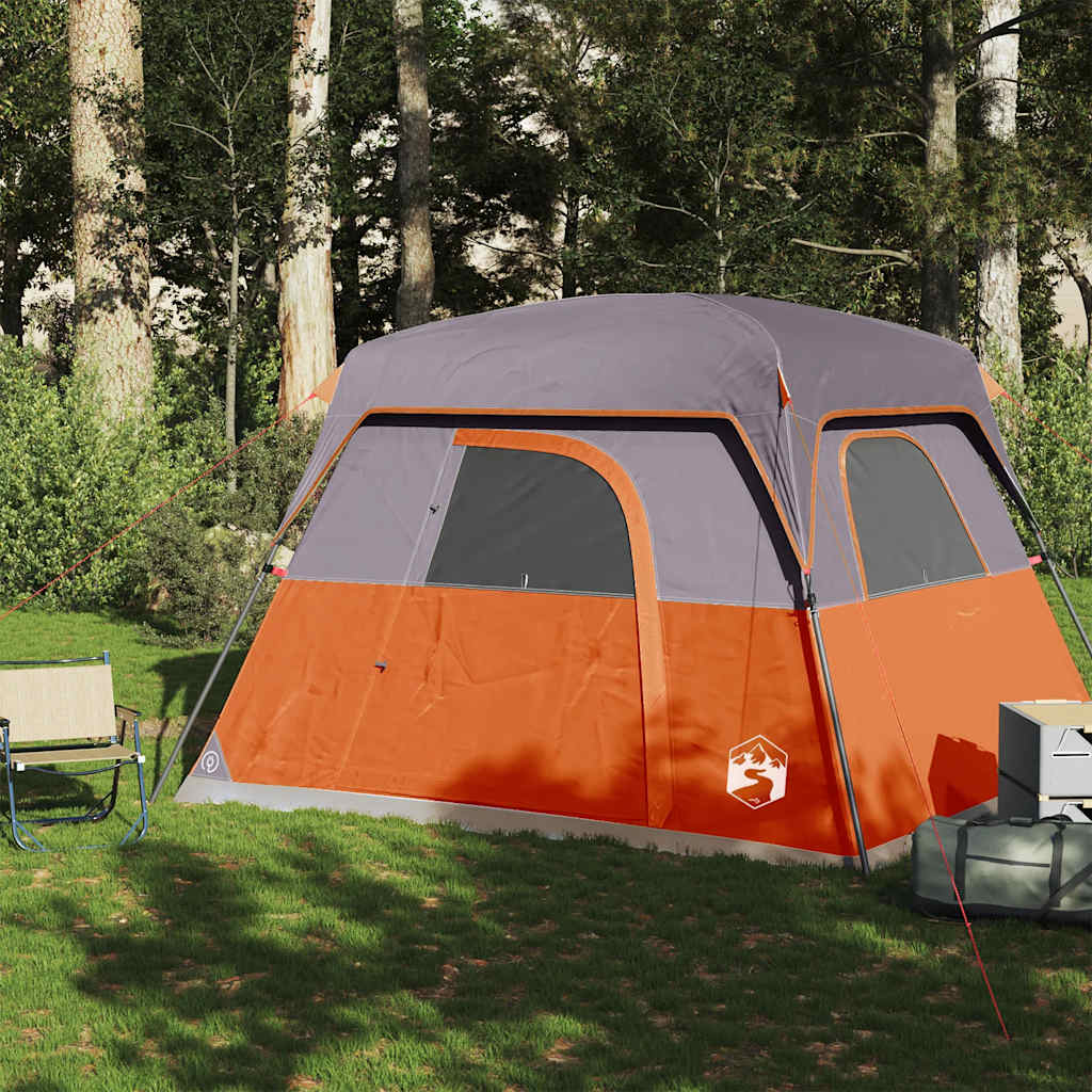 vidaXL Tente de camping de cabine 4 personnes orange imperméable - Image 3
