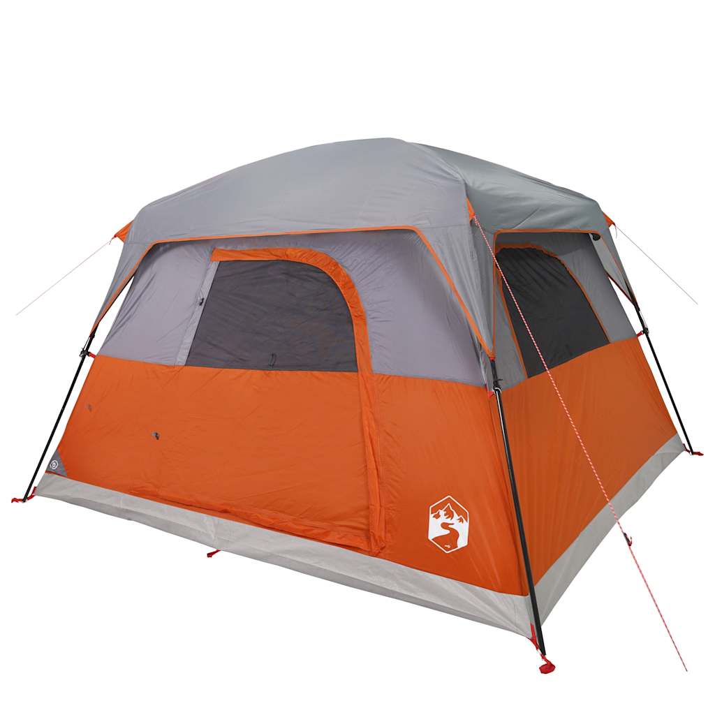 vidaXL Tente de camping de cabine 4 personnes orange imperméable - Image 4