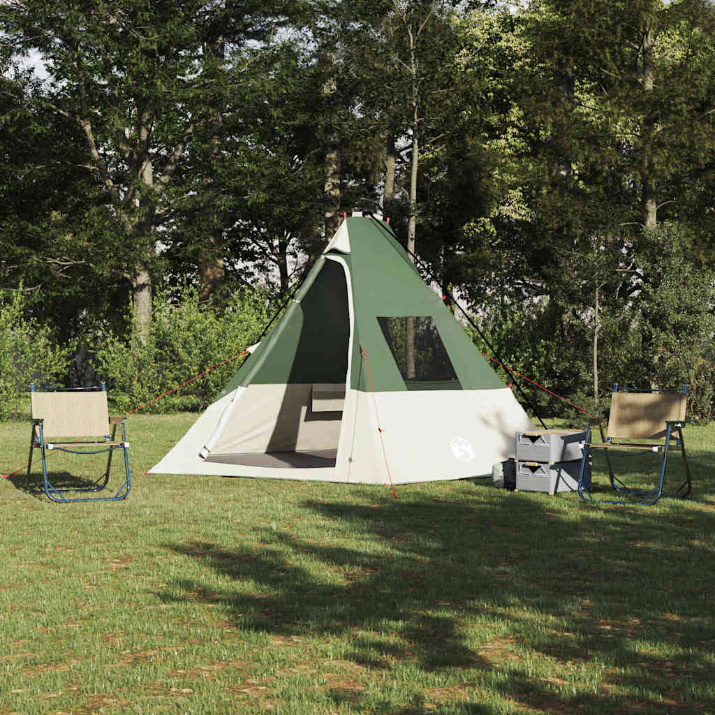 vidaXL Tente avec toit Autre Vert et Noir 383 x 338 x 217 cm Polyester