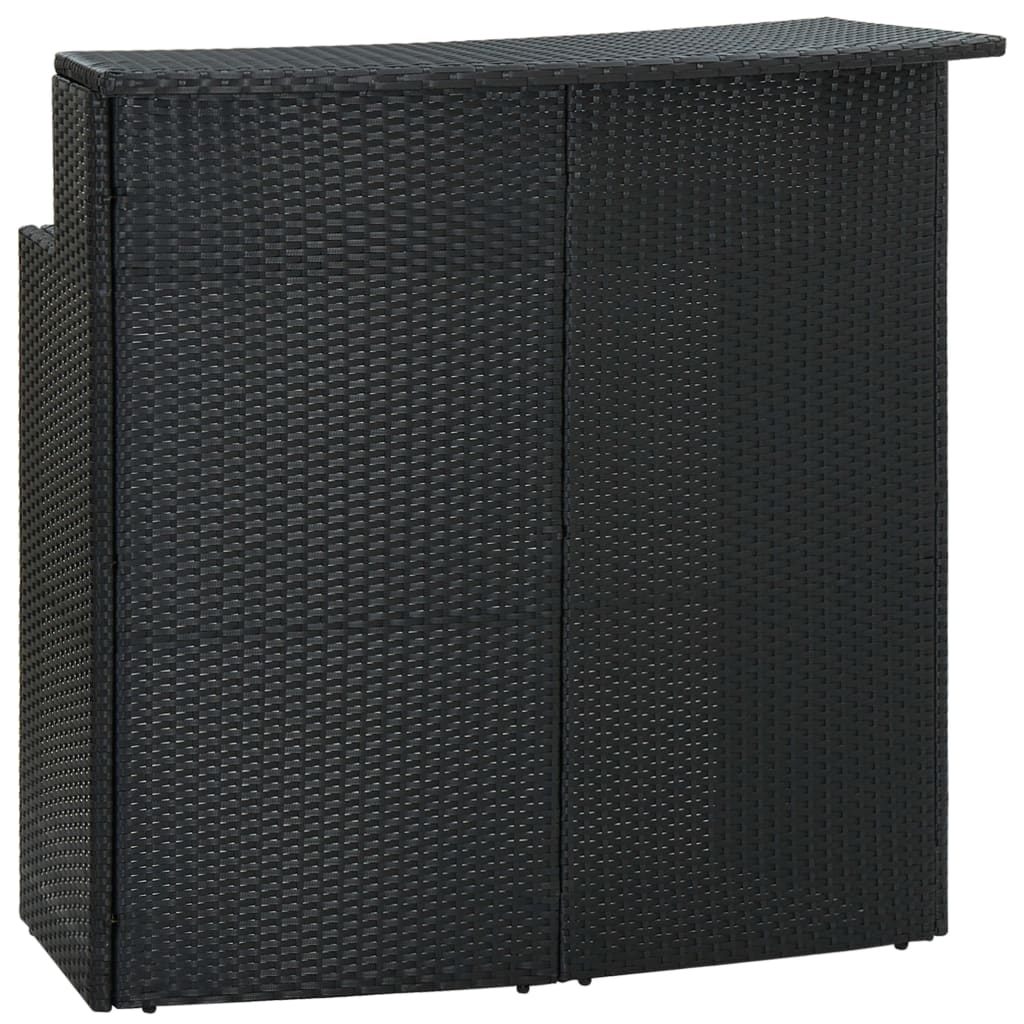 vidaXL Table de bar de jardin Noir 120x55x110 cm Résine tressée