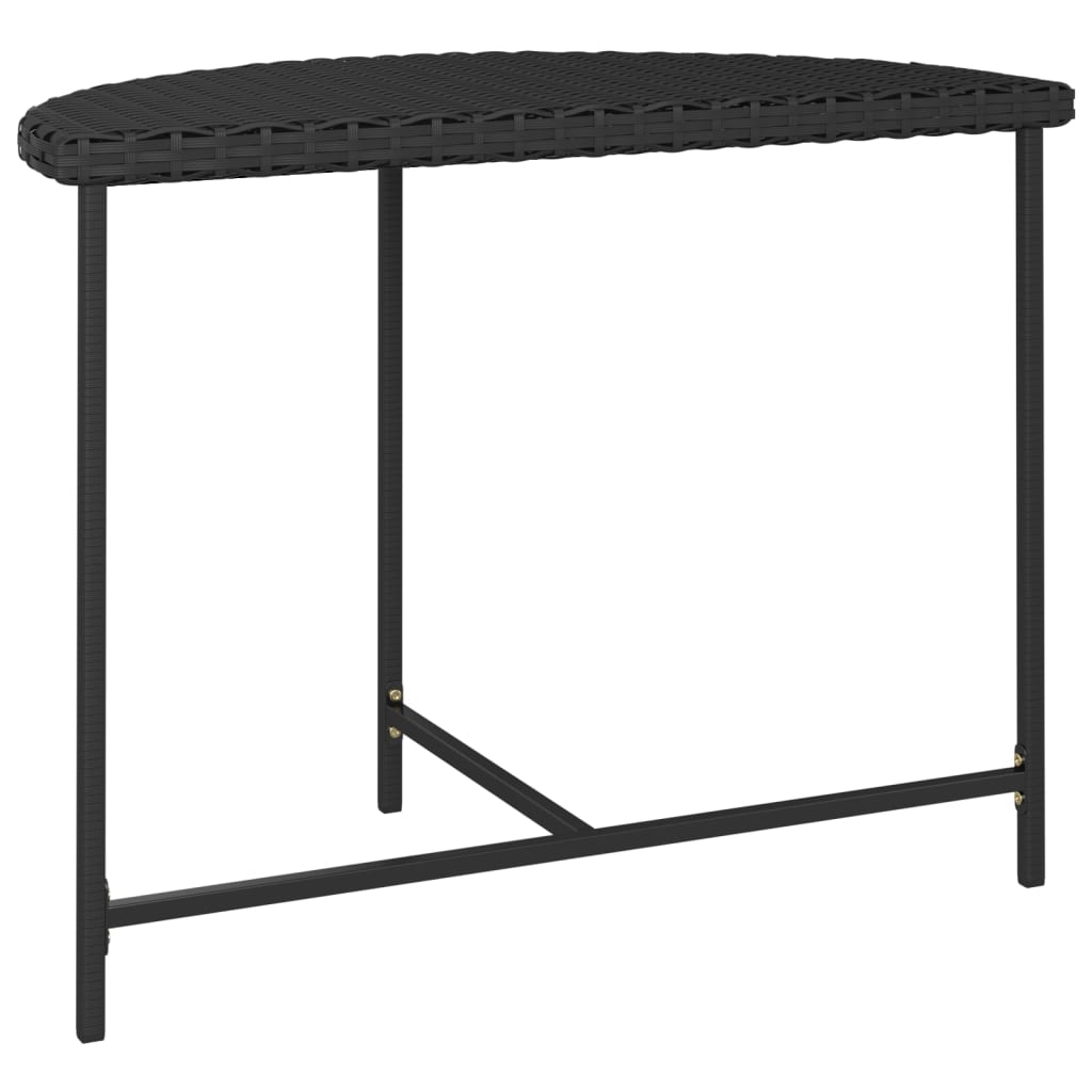 vidaXL Table de jardin Noir 100x50x75 cm Résine tressée - Image 3