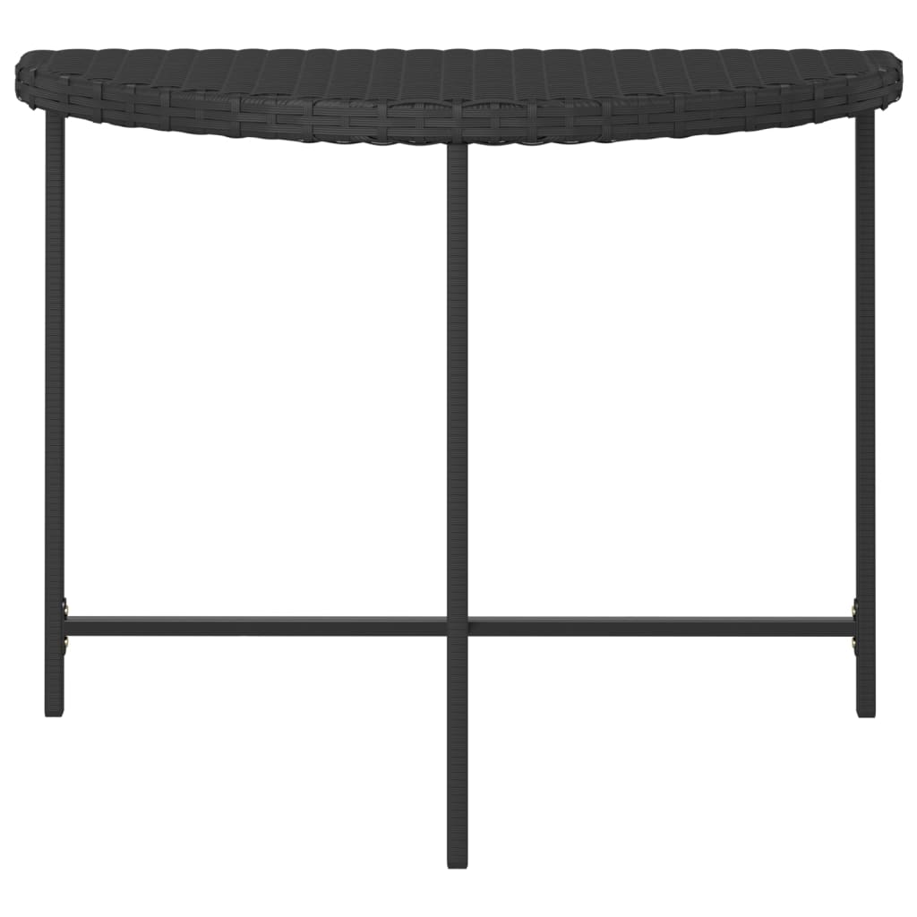 vidaXL Table de jardin Noir 100x50x75 cm Résine tressée - Image 4