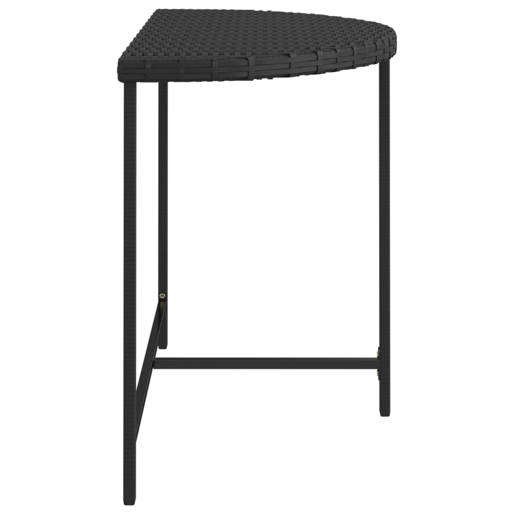 vidaXL Table de jardin Noir 100x50x75 cm Résine tressée - Image 5