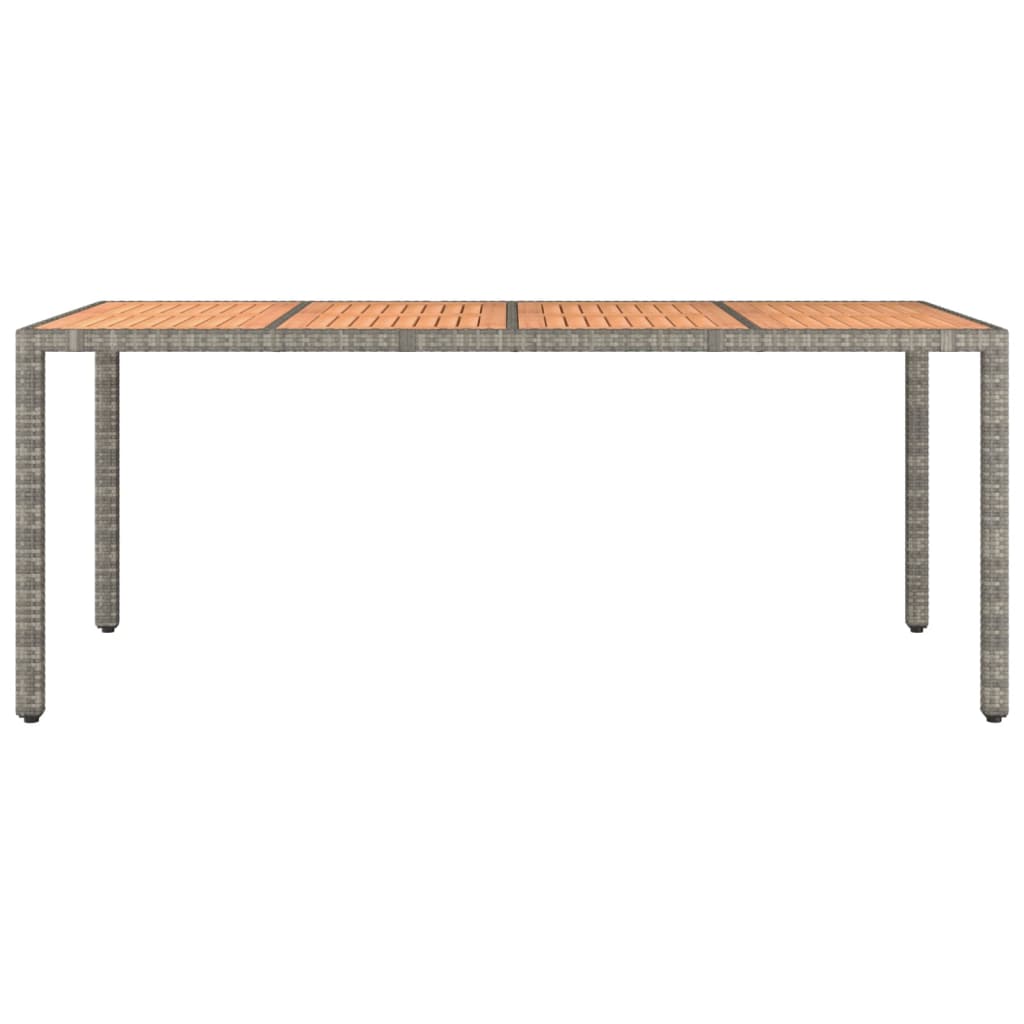 vidaXL Table de jardin et dessus en bois Gris Résine tressée et acacia - Image 3