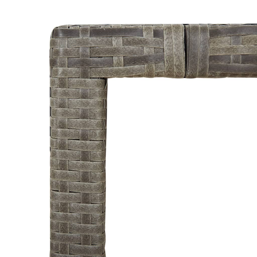 vidaXL Table de jardin et dessus en bois Gris Résine tressée et acacia - Image 5