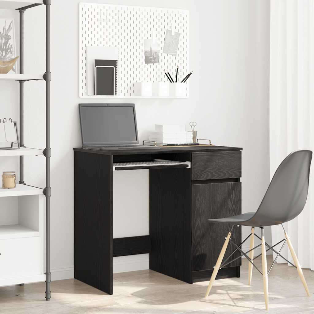vidaXL Bureau chêne noir 86x49x76 cm bois d'ingénierie