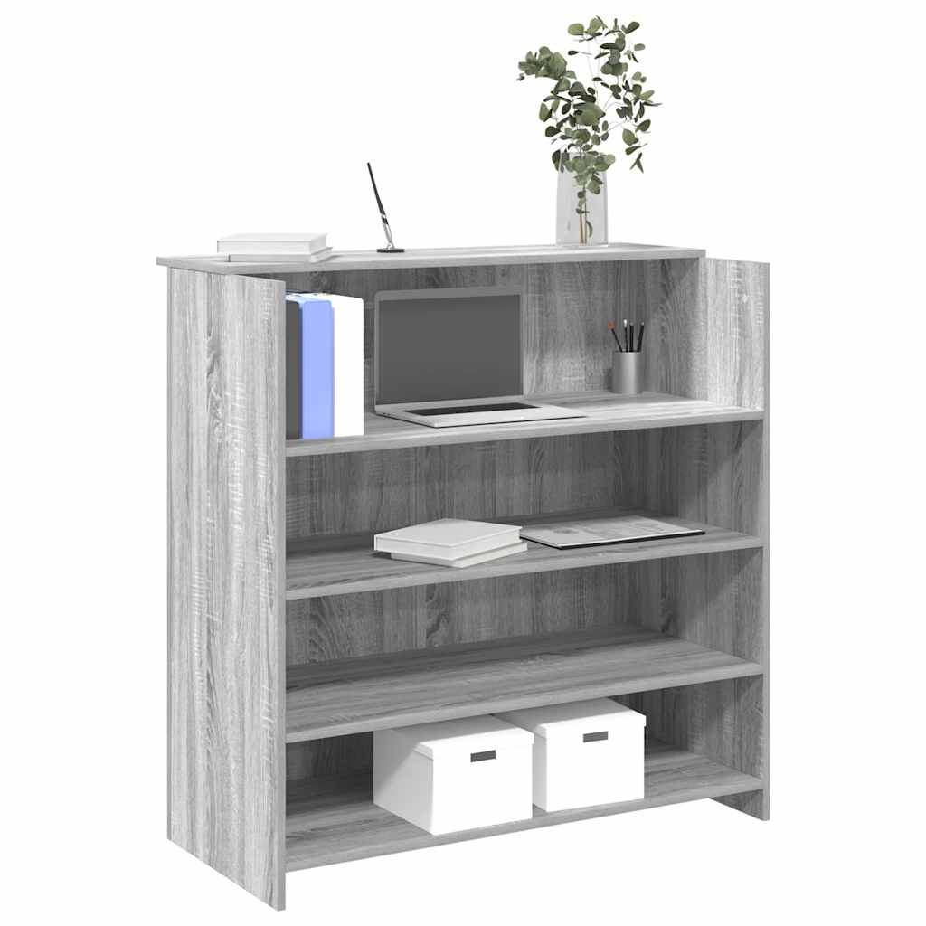 vidaXL Bureau de réception sonoma gris 100x50x103,5 cm bois ingénierie