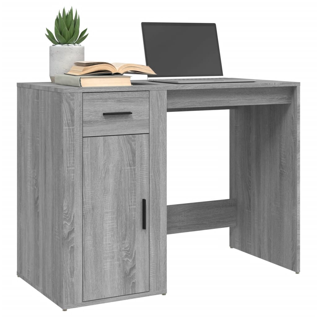 vidaXL Bureau Sonoma gris 100x49x75 cm Bois d'ingénierie - Image 4