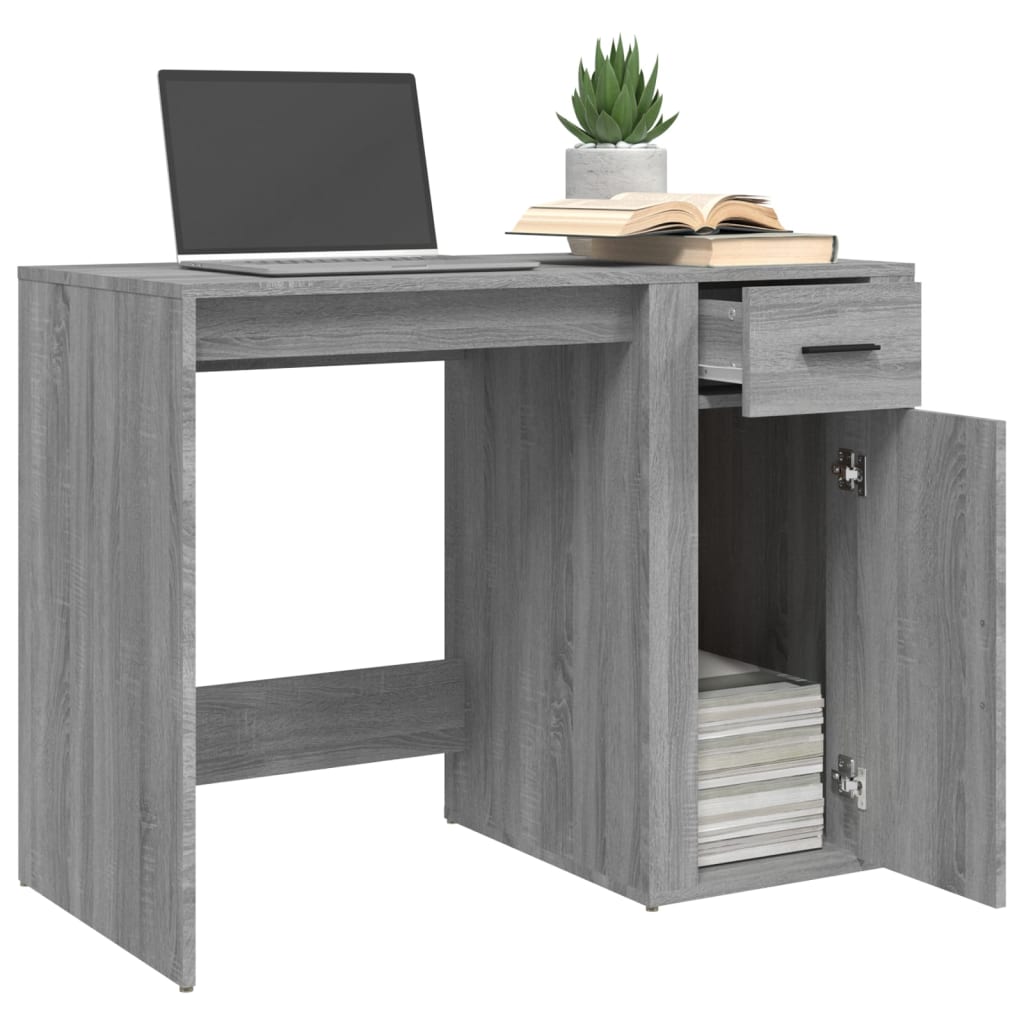 vidaXL Bureau Sonoma gris 100x49x75 cm Bois d'ingénierie - Image 5