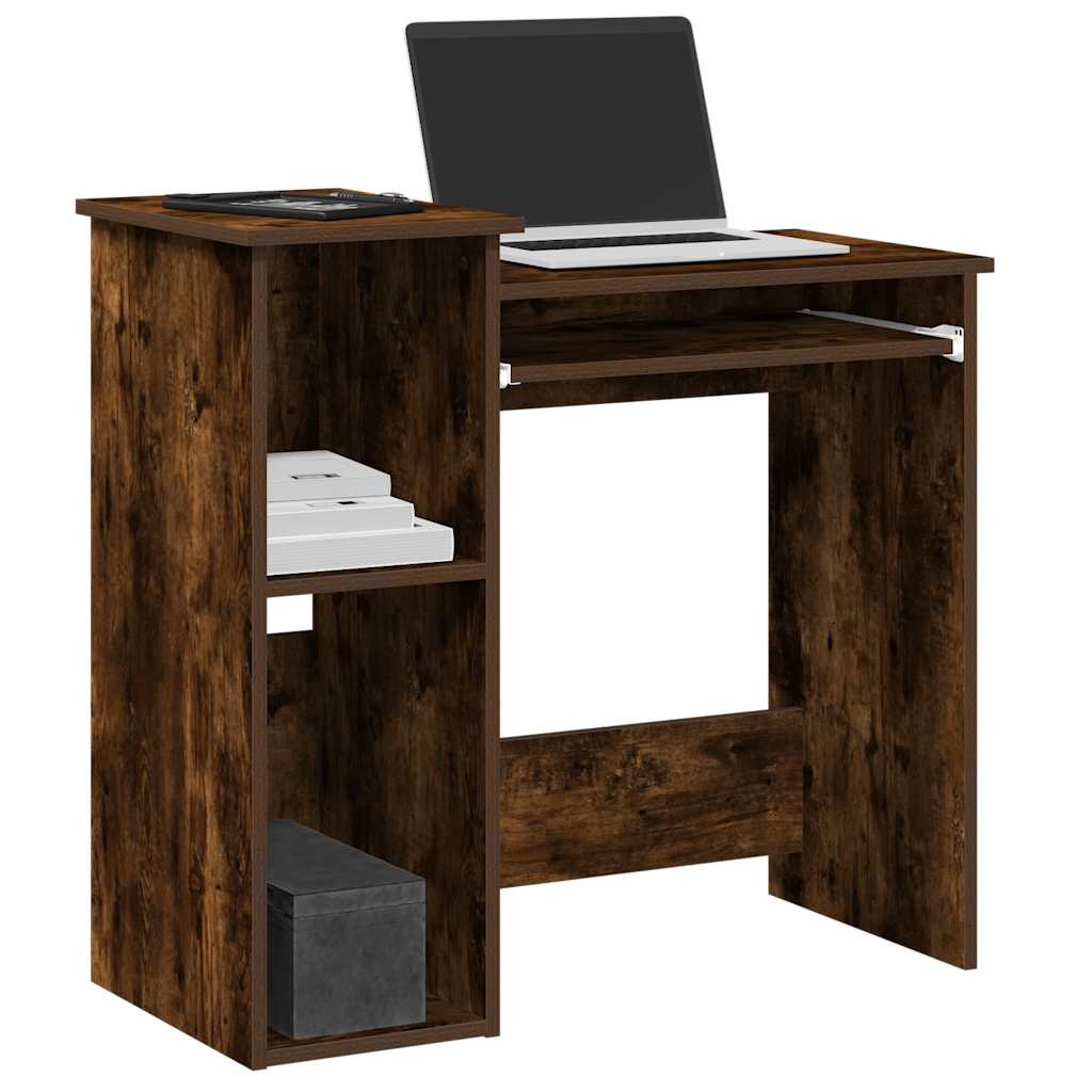 vidaXL Bureau avec étagères chêne fumé 84x40x78 cm bois d'ingénierie