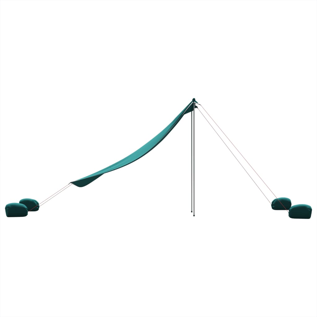 vidaXL Auvent de plage avec ancres de sable vert 214x236 cm - Image 5