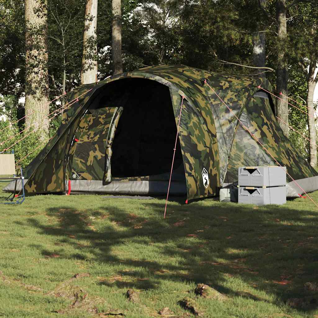 vidaXL Tente familiale à dôme 6 personnes camouflage imperméable
