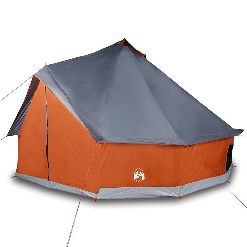vidaXL Tente familiale tipi 12 personnes gris et orange imperméable - Image 4