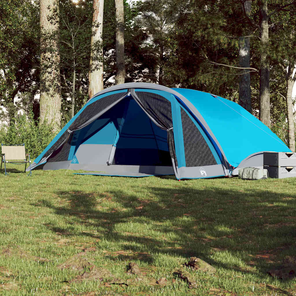 vidaXL Tente de cabine familiale 6 personnes bleu imperméable - Image 4